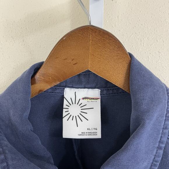 Offline by Aerie Military Vest Jacket Womens Size XL Blue Utility Cargo Snap - Picture 7 of 9